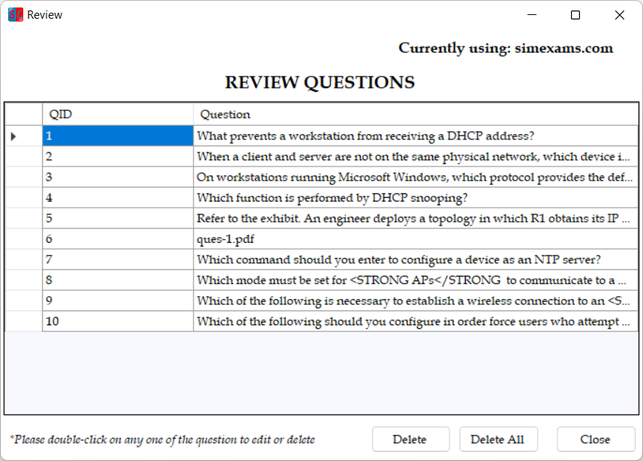 New Review Questions Engine