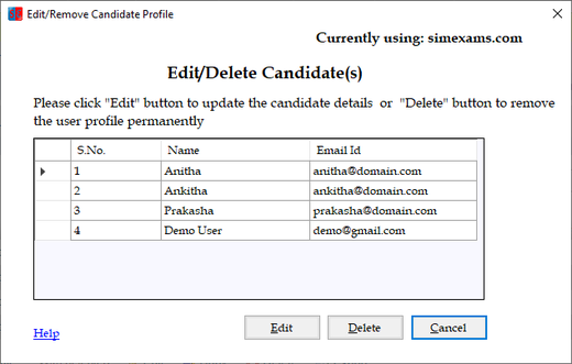 Add/Edit Candidates screen 4