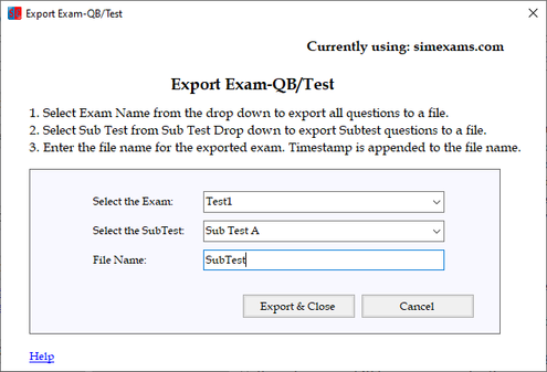 Exam engine help images