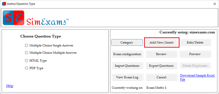 Exam engine help images